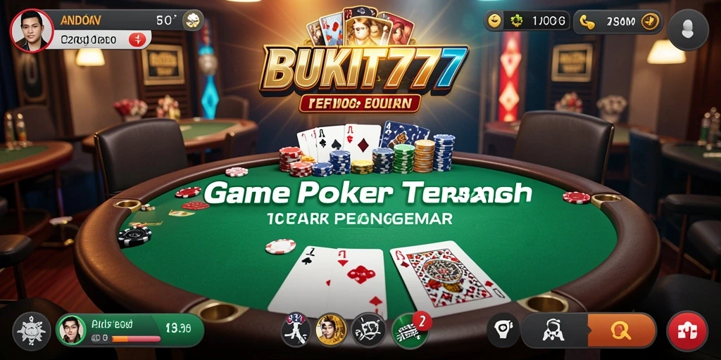 Screenshot gameplay seru BUKIT777 yang menampilkan suasana meja Poker.