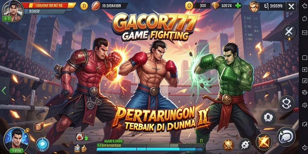 Tampilkan gameplay mendebarkan dari GACOR777 dengan pertarungan intens.