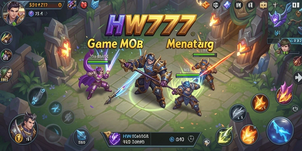 Tampilan menarik gameplay MOBA yang intens dan seru.