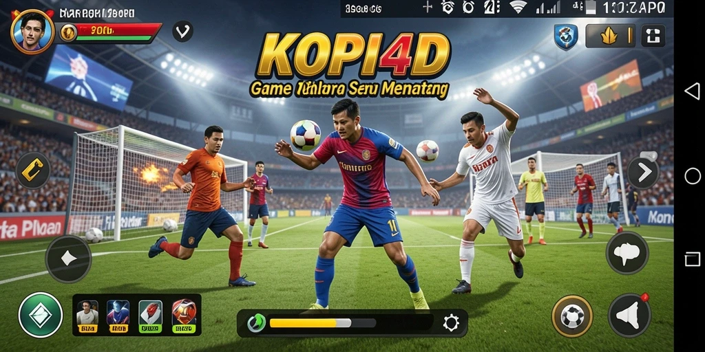 Tangkapan layar utama KOPI4D menunjukkan gameplay olahraga yang realistis.