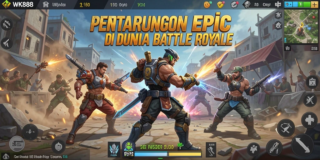 Tampilan gameplay seru di dunia Battle Royale WK888.